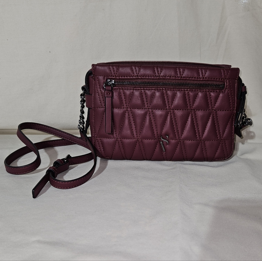 Simply Veta Quilted Burgundy Crossbody Bag